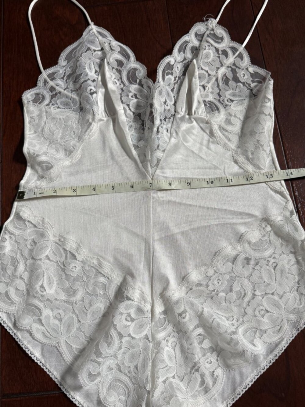 Vintage Slip Interludes by CIRA White Lace Satin Teddy Bodysuit Lingerie Medium - Picture 12 of 16